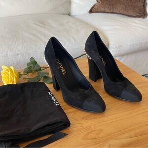 Chanel Pumps with Pearl Heel Detail